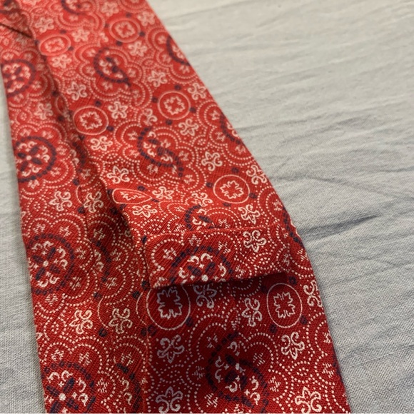 Uniqlo Tie PE Intricate Red And White Men's Pattern Designer Necktie - Picture 3 of 4